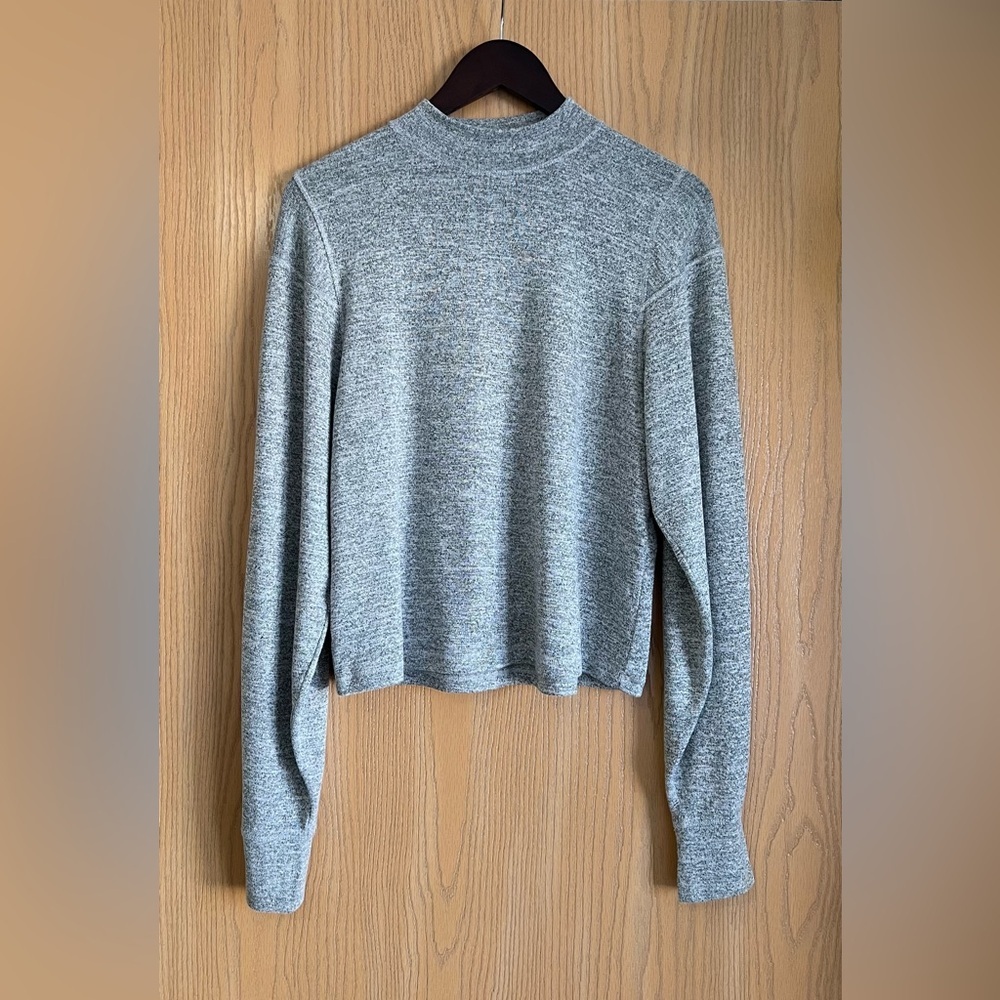 Rag & Bone | Women’s SZ M | Bigsby Heather Gray Mock Neck Balloon Long Sleeve